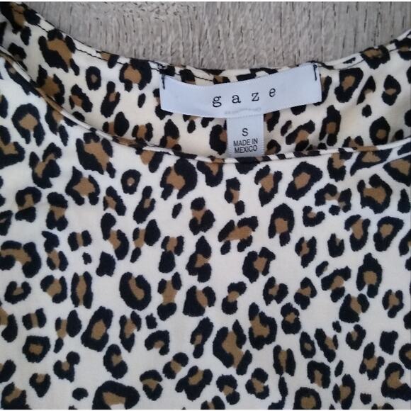 [B10] Gaze DTLA Womens Leopard Print Bodysuit, Size Small - Picture 2 of 2